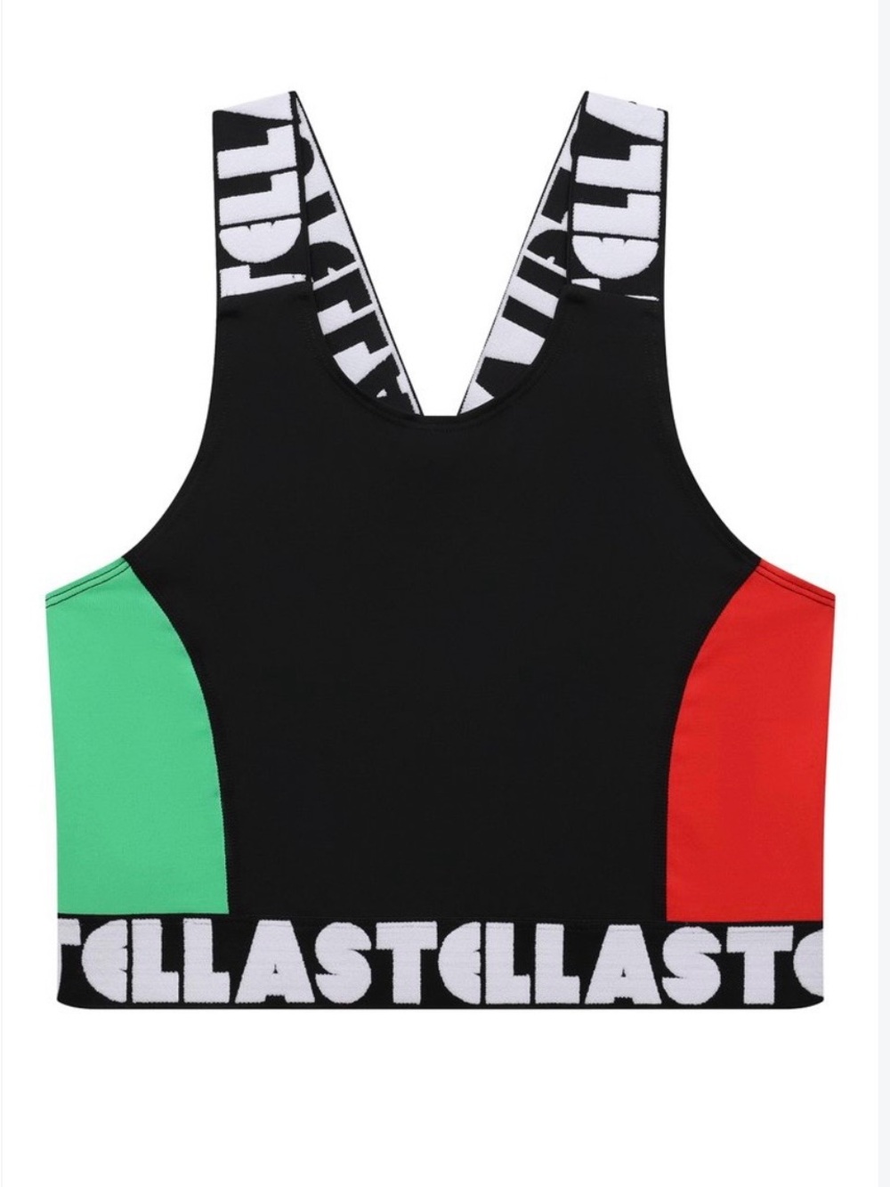 Stella McCartney Kids Girls Logo Straps Crop Tank Top/Sports Bra, 12Y
